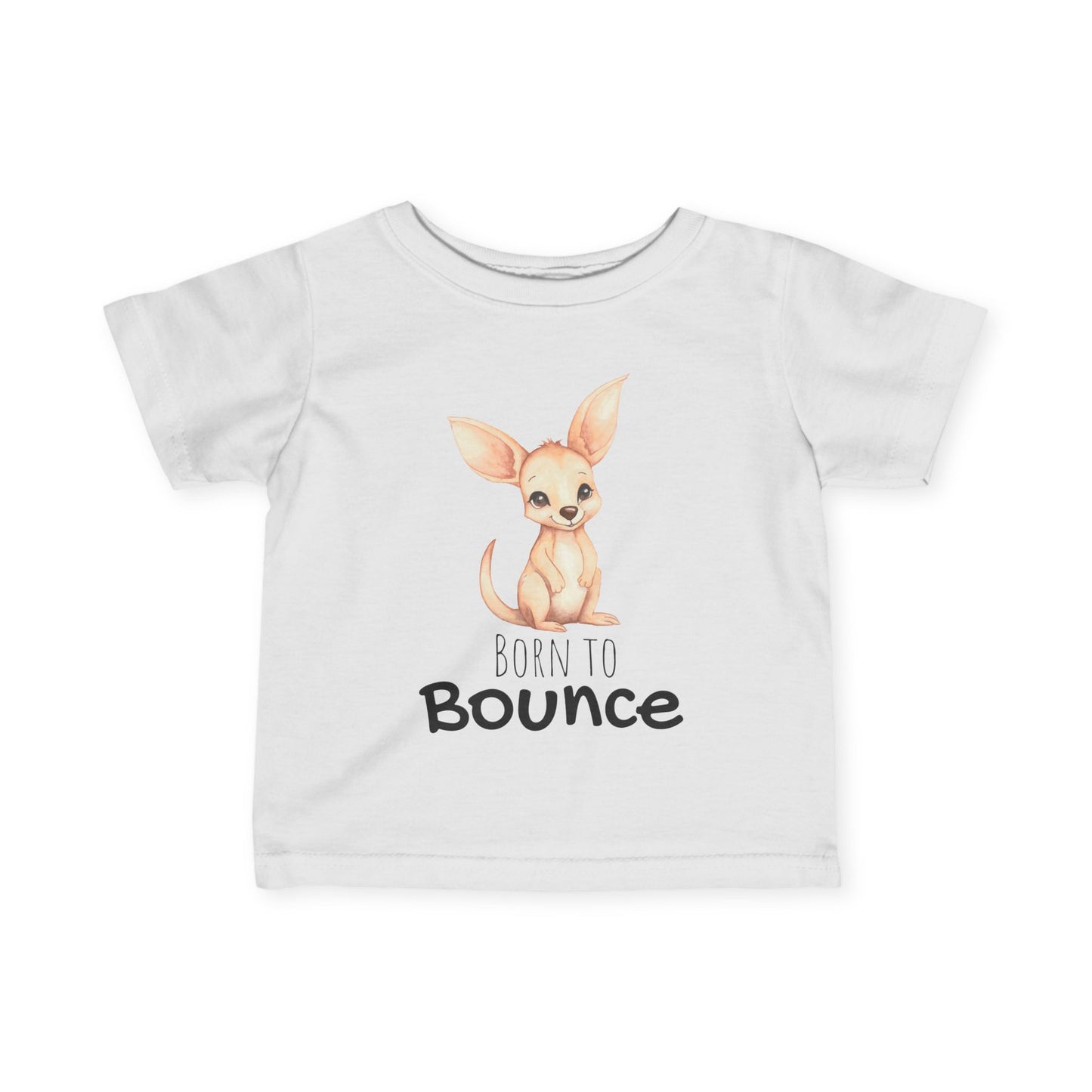 Cute Infant Fine Jersey Tee - 'Born to Bounce' Baby T-Shirt, Toddler Gift, Baby Shower, Playdate Outfit, Animal Lover