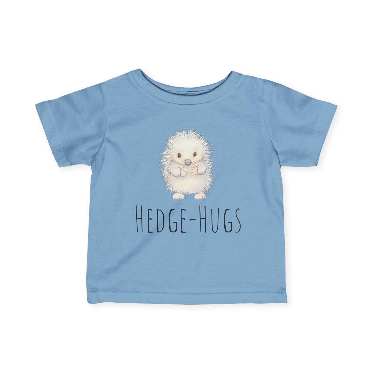 Hedgehog Infant Tee, Baby Shirt with Cute Painting & Hug Quote, Kids Animal T-Shirt, Toddler Top, Children's Clothing